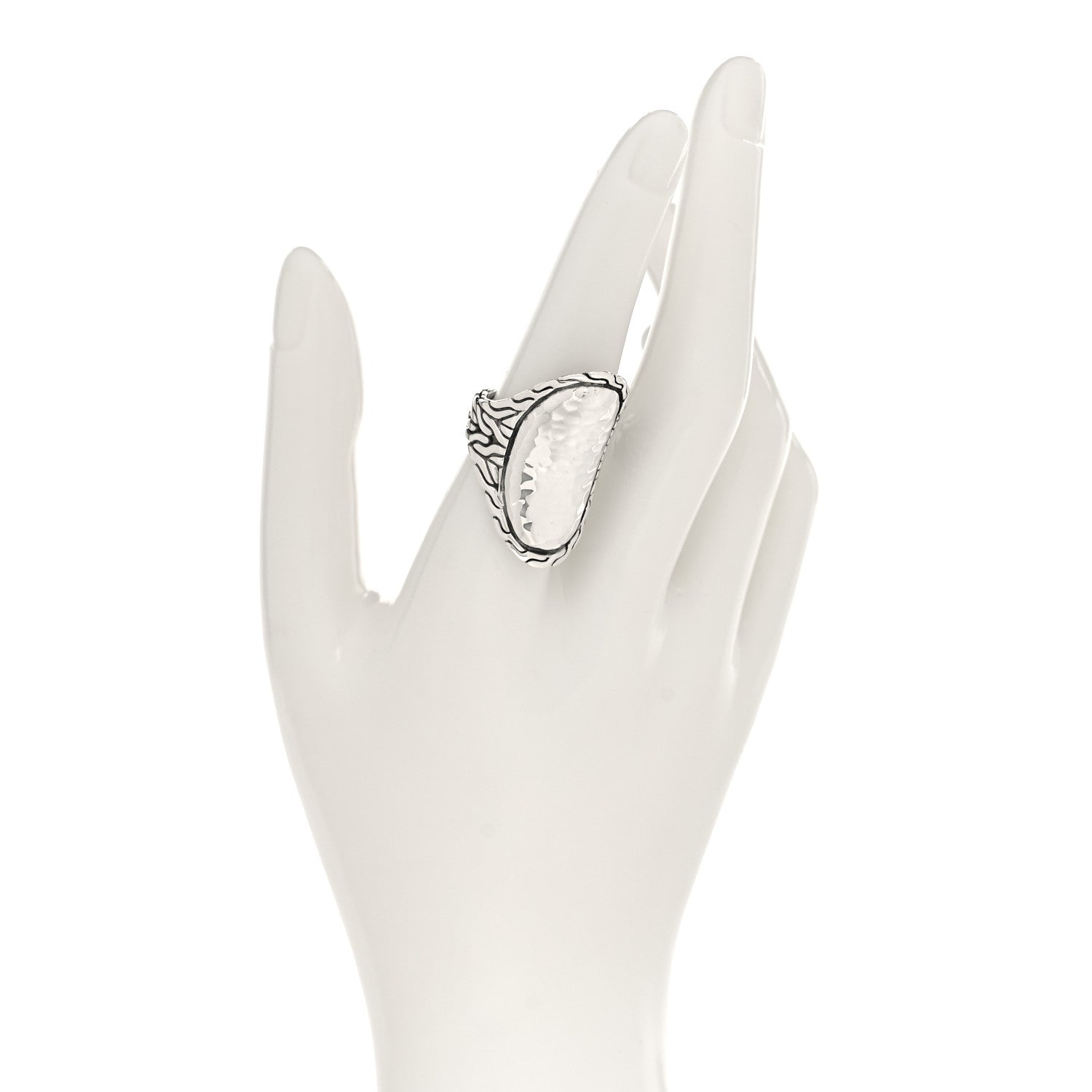 John Hardy Sterling Silver Palu Hammered Saddle Ring 54 7 2 of 4