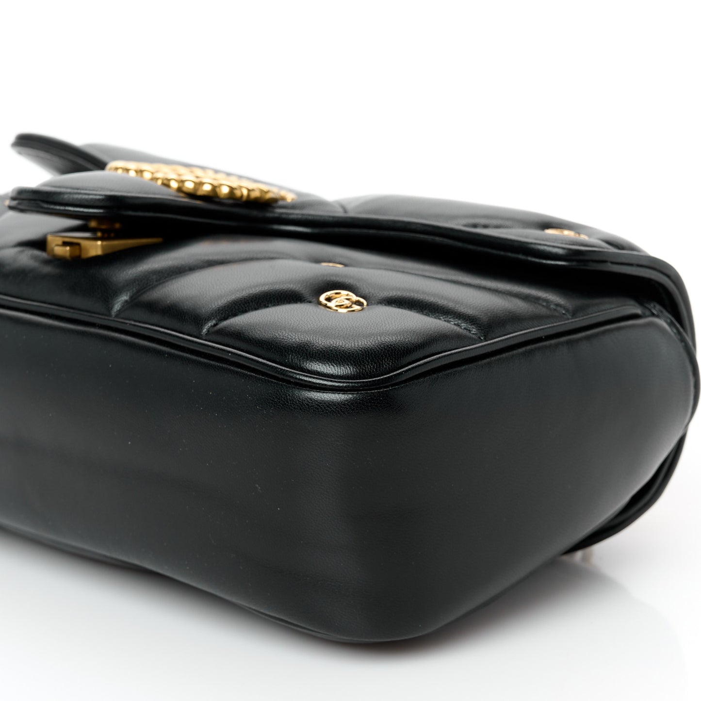 Nappa Matelasse Double G Studs Small Torchon GG Marmont Shoulder Bag Black