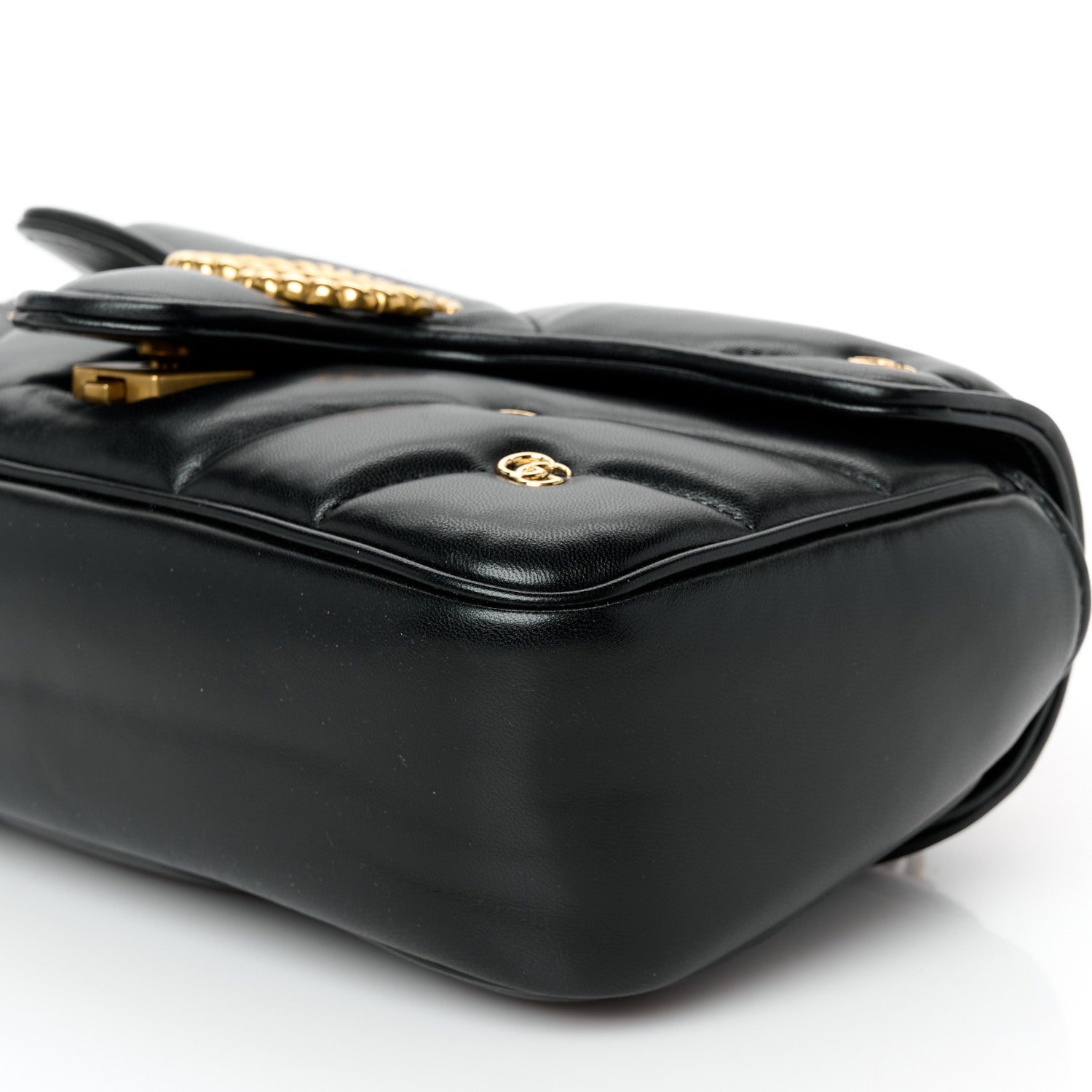 Gucci Nappa Matelasse Double G Studs Small Torchon GG Marmont Shoulder Bag Black 11 of 11
