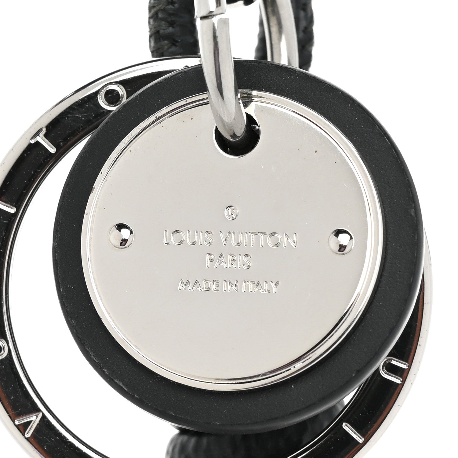 Louis Vuitton Palladium Damier Graphite Rope Bag Charm Key Holder 3 of 4