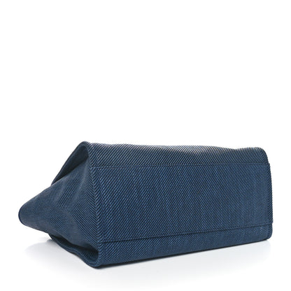Chanel Mixed Fibers Calfskin Medium Deauville Tote Navy Blue 4 of 10