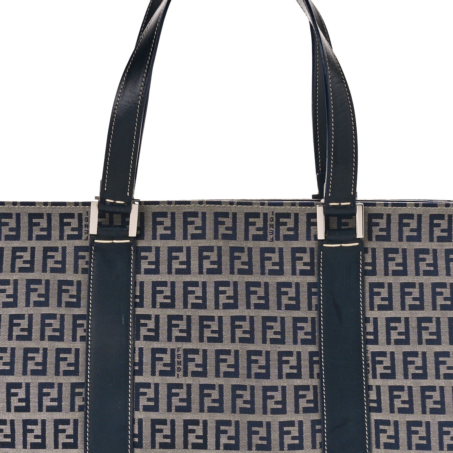 Fendi Zucchino Shoulder Bag Navy Blue 7 of 10