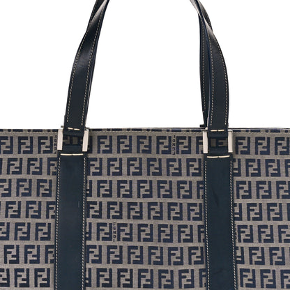 Fendi Zucchino Shoulder Bag Navy Blue 7 of 10