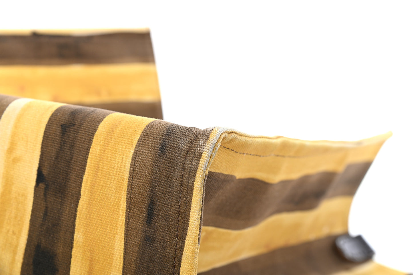 Canvas Striped Shopping Tote Yellow