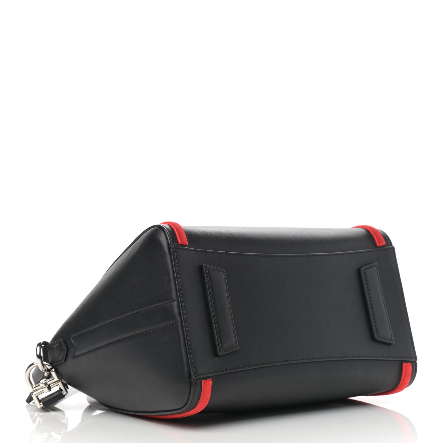 Calfskin Small Embroidered Frame Antigona Black Red