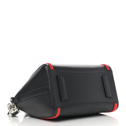 Givenchy Calfskin Small Embroidered Frame Antigona Black Red 4 of 11