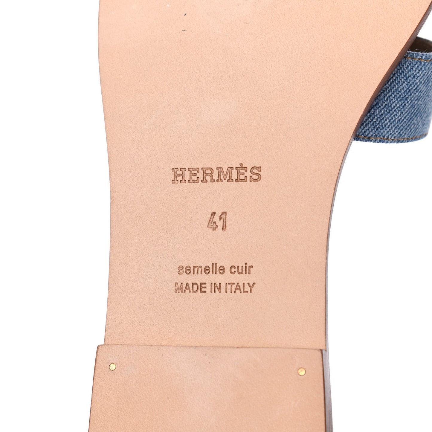 Denim Canvas Oran Sandals 41 Bleu Clair