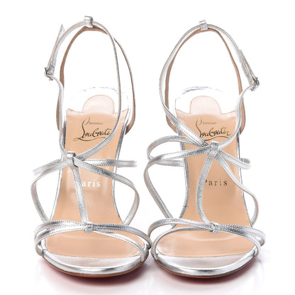 Christian Louboutin Metallic Kidskin Youpiyou 100 Sandals 40 Silver 3 of 8