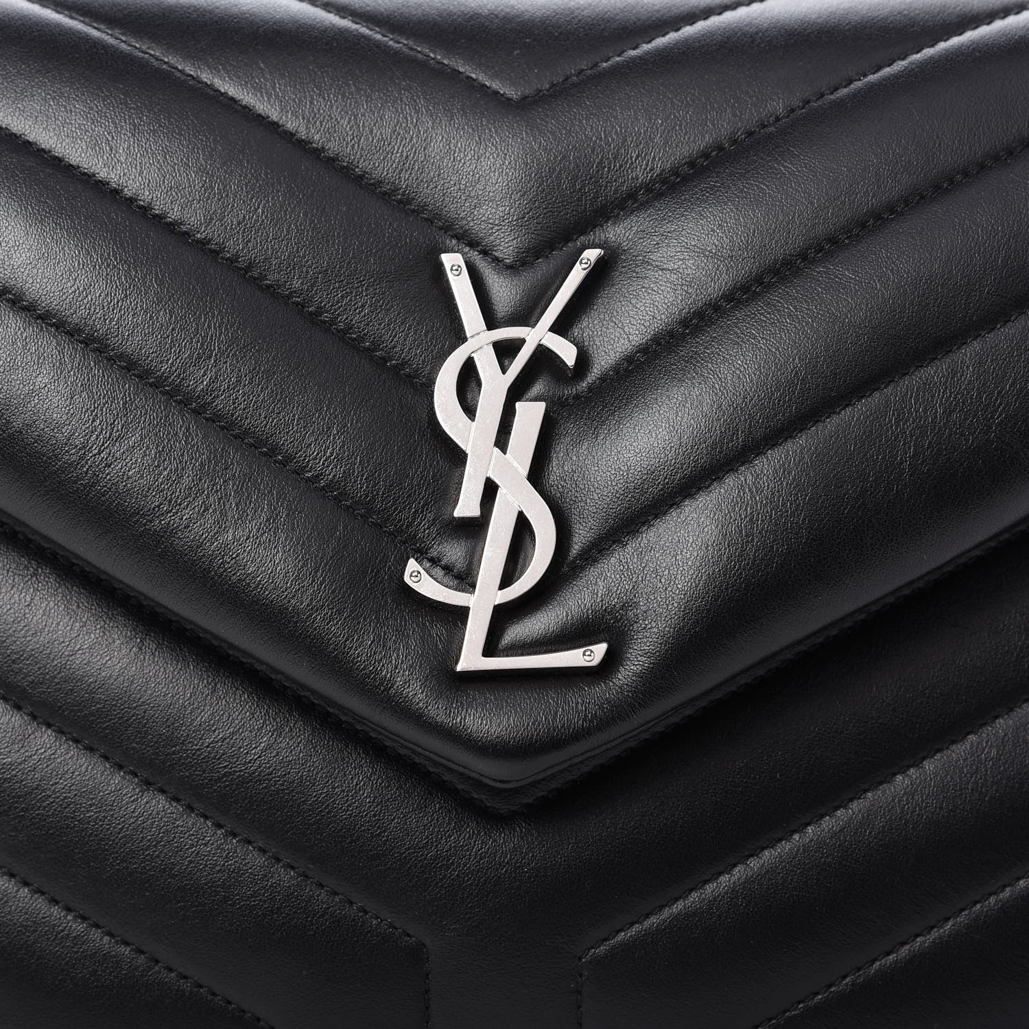 Saint Laurent Calfskin Y Quilted Monogram Medium Loulou Chain Satchel Black 10 of 10