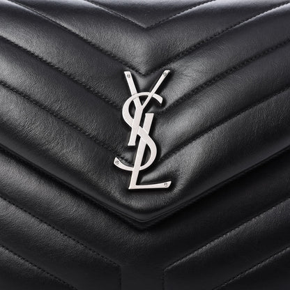 Saint Laurent Calfskin Y Quilted Monogram Medium Loulou Chain Satchel Black 10 of 10