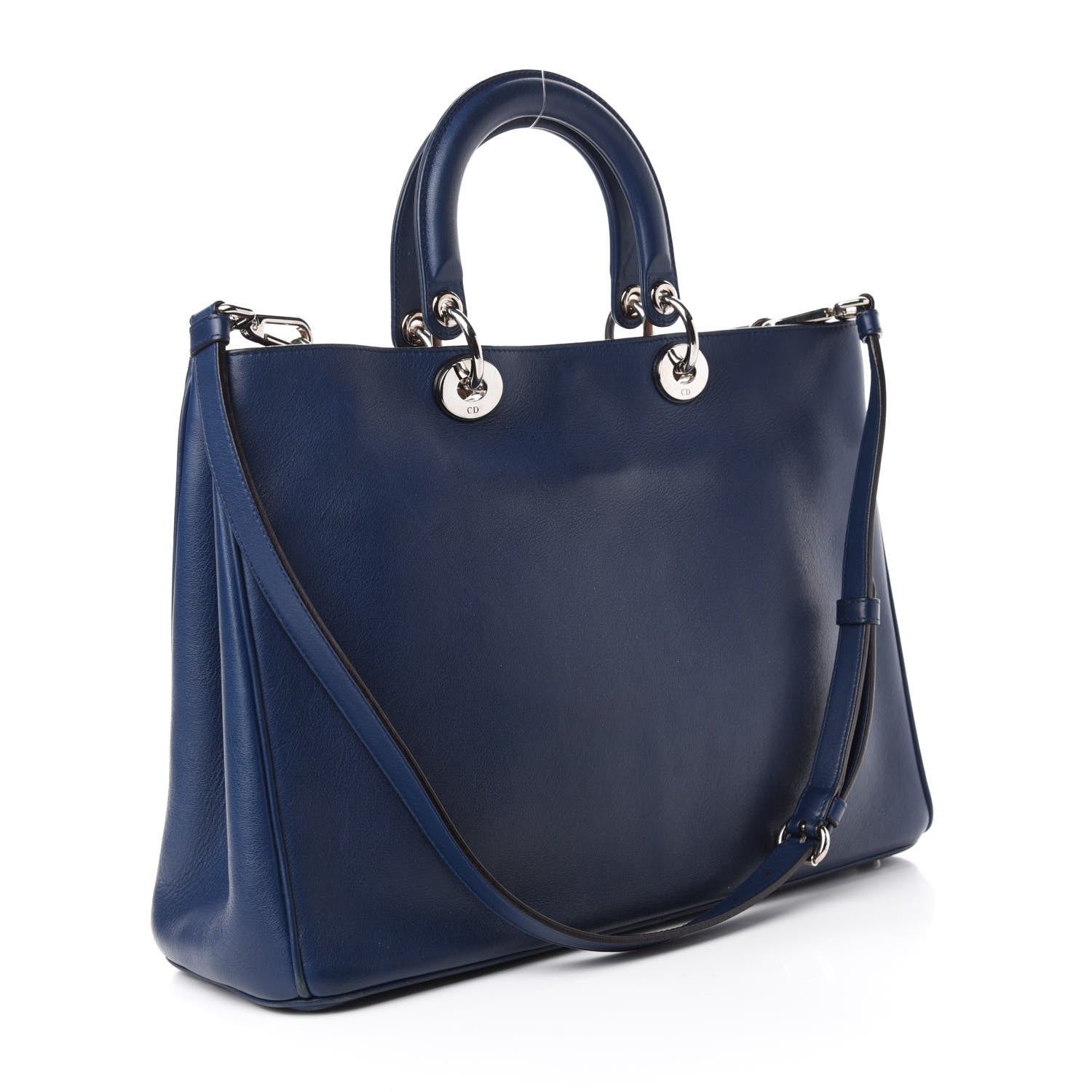 Christian Dior Smooth Calfskin Large Diorissimo Tote Blue 4 of 15