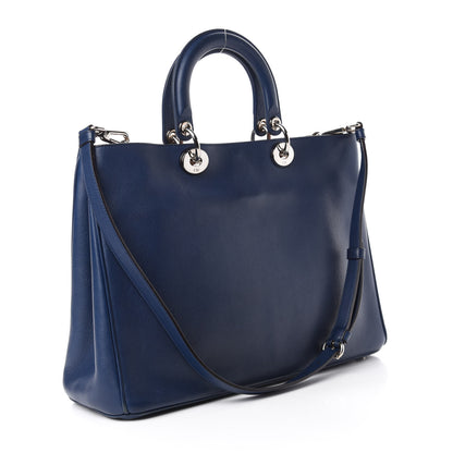 Christian Dior Smooth Calfskin Large Diorissimo Tote Blue 4 of 15