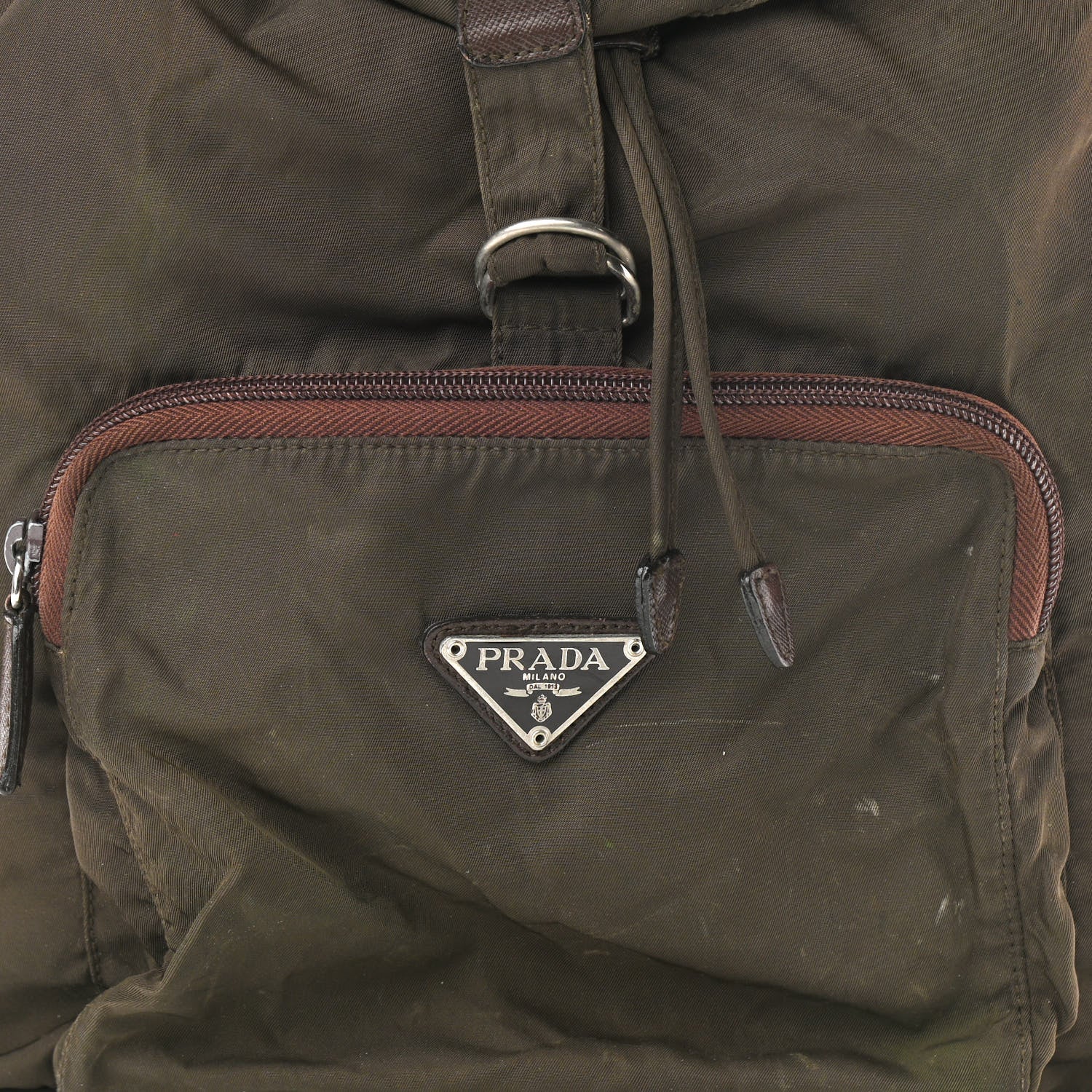 Prada Nylon Vela Cinch Backpack Green 7 of 12