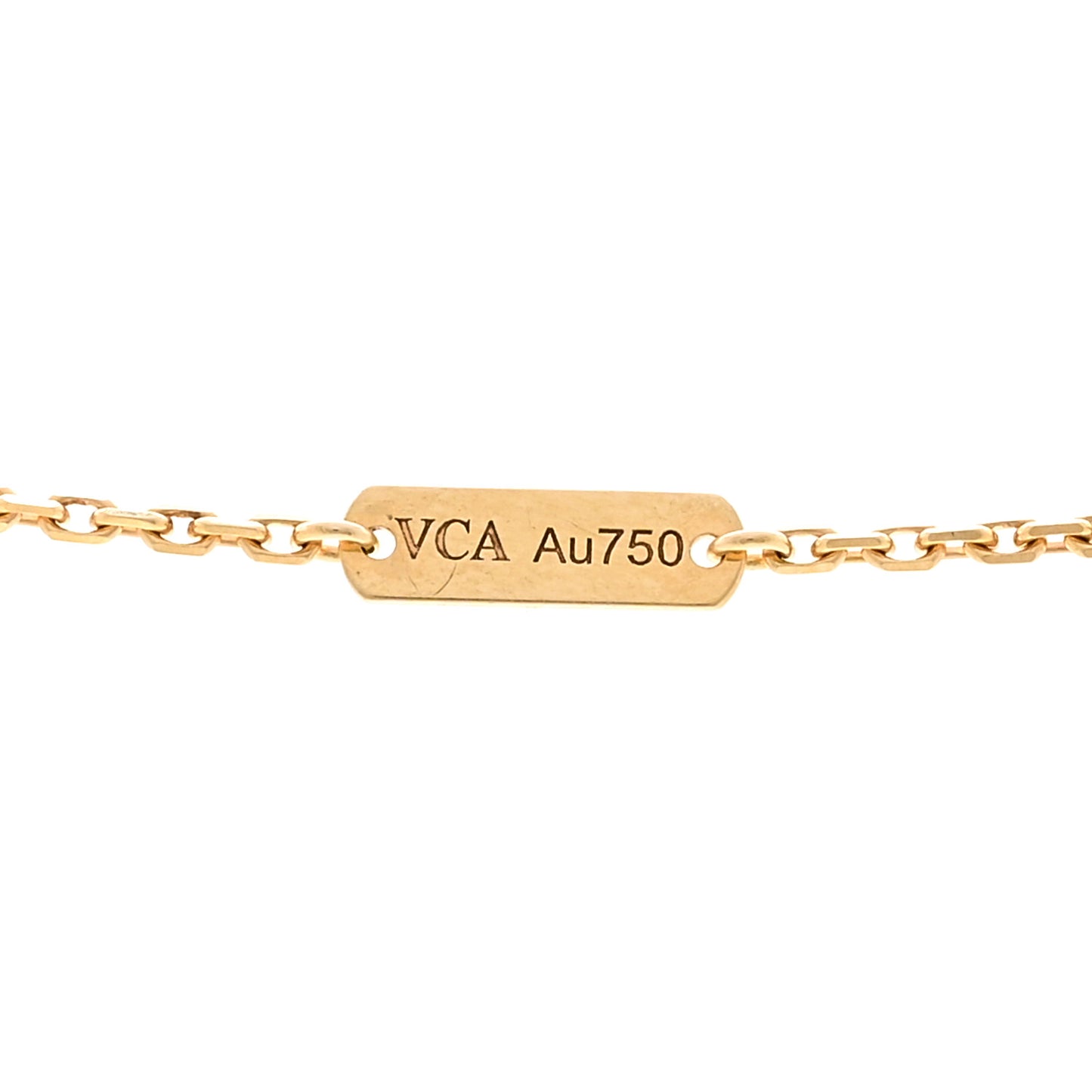 18K Yellow Gold Mother of Pearl Vintage Alhambra Pendant Necklace