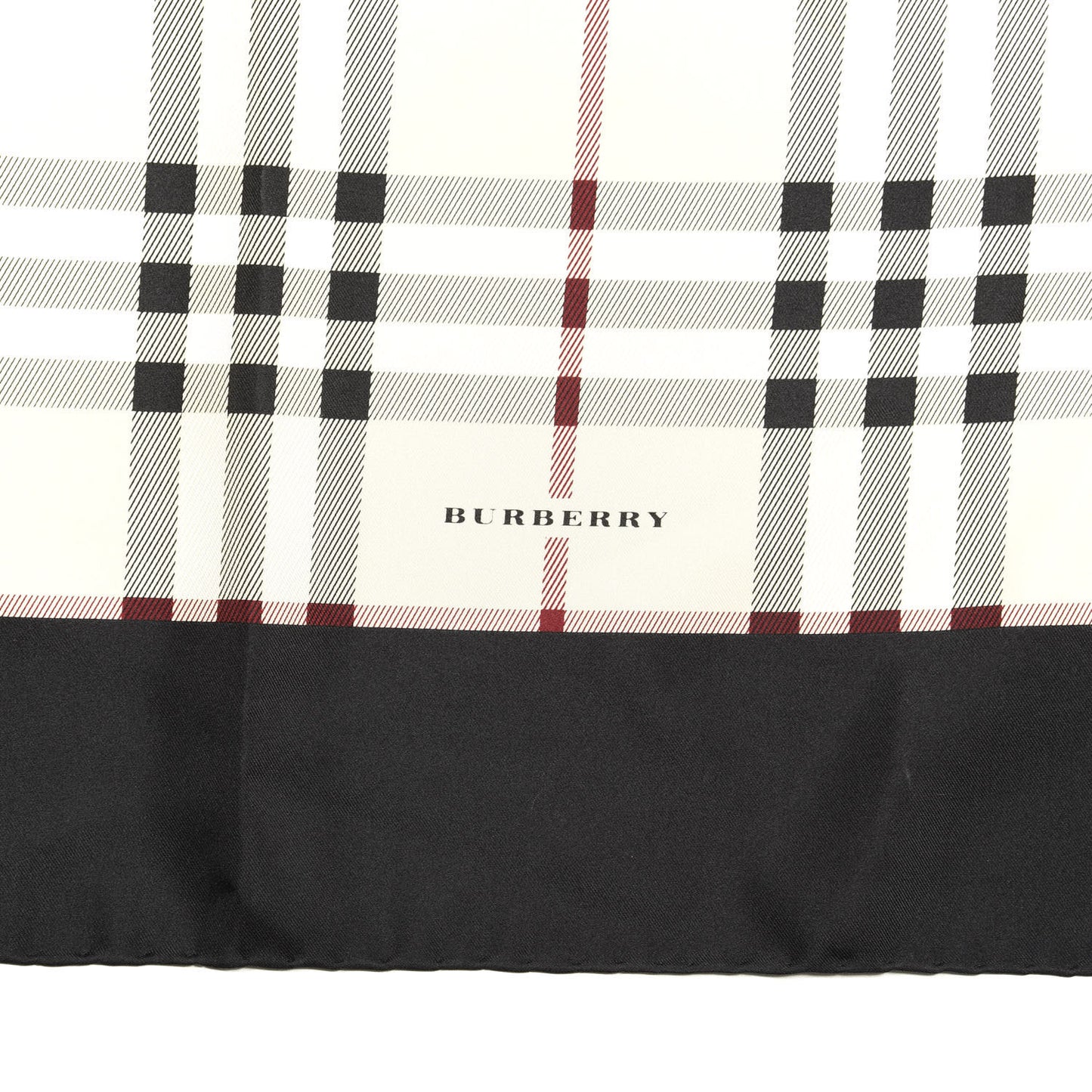 Silk House Check Square Scarf Beige Red Black