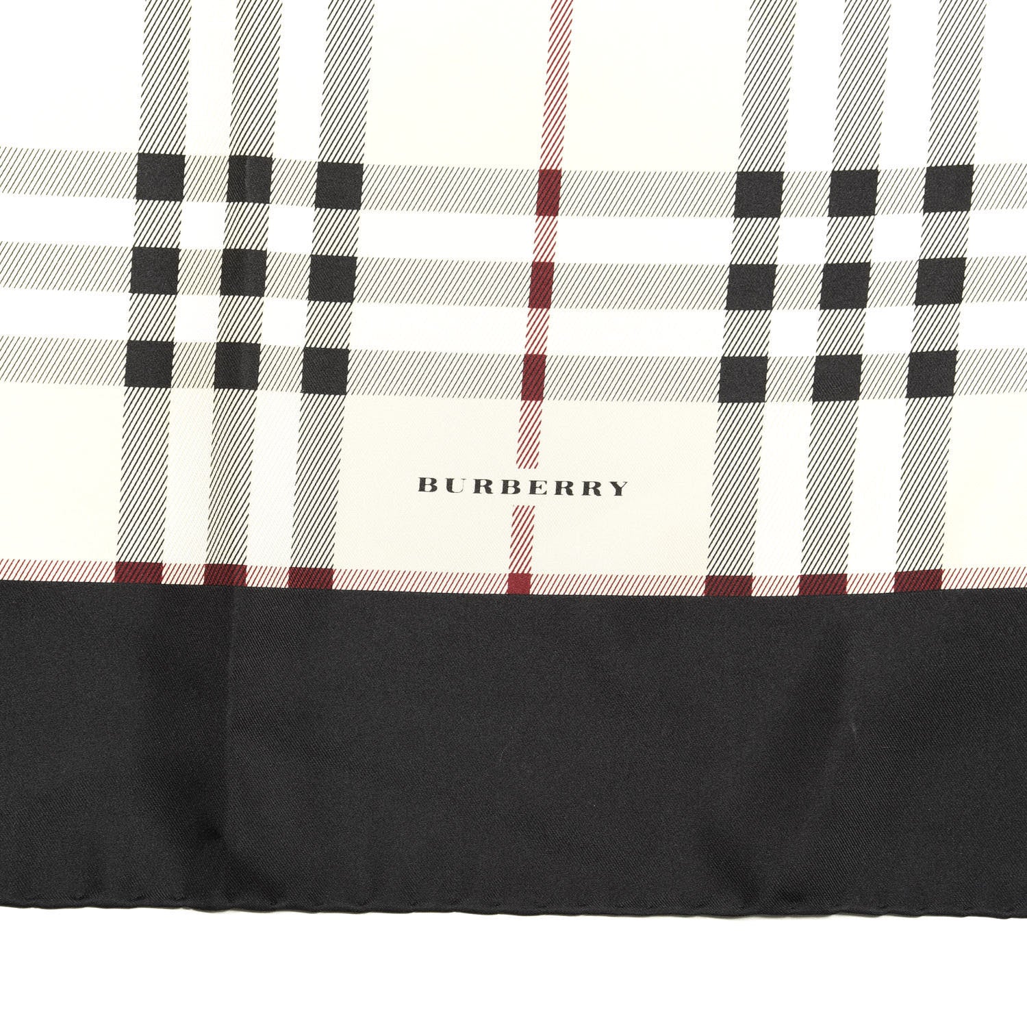 Burberry Silk House Check Square Scarf Beige Red Black 2 of 4