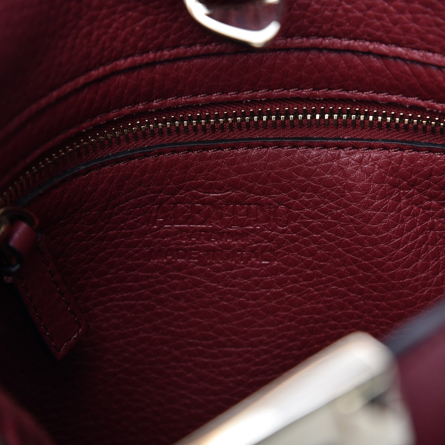 Valentino Garavani Pebbled Calfskin Mini Rockstud Flip-Lock Messenger Bag Rubino 8 of 10