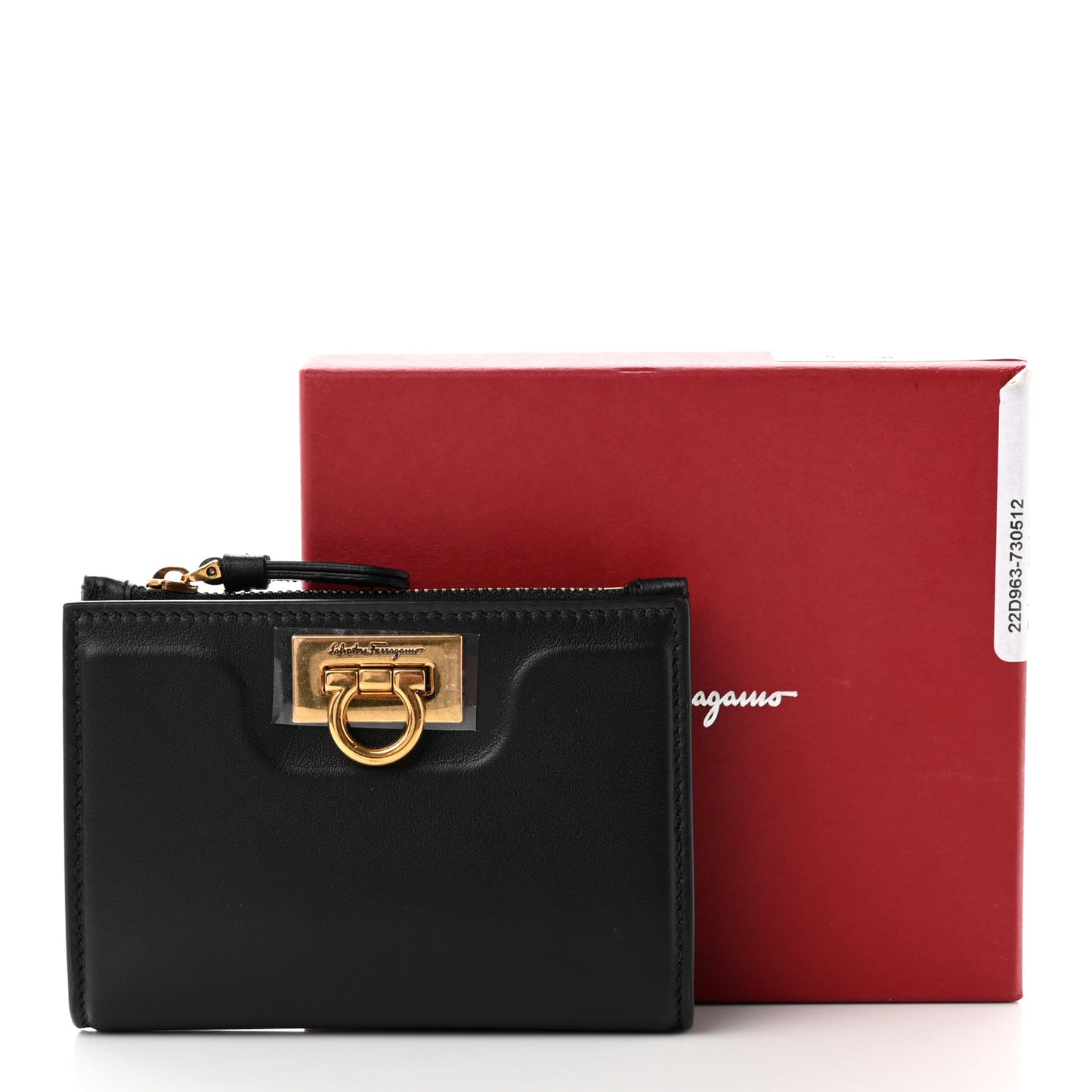 Calfskin Gancini Chain Wallet Black