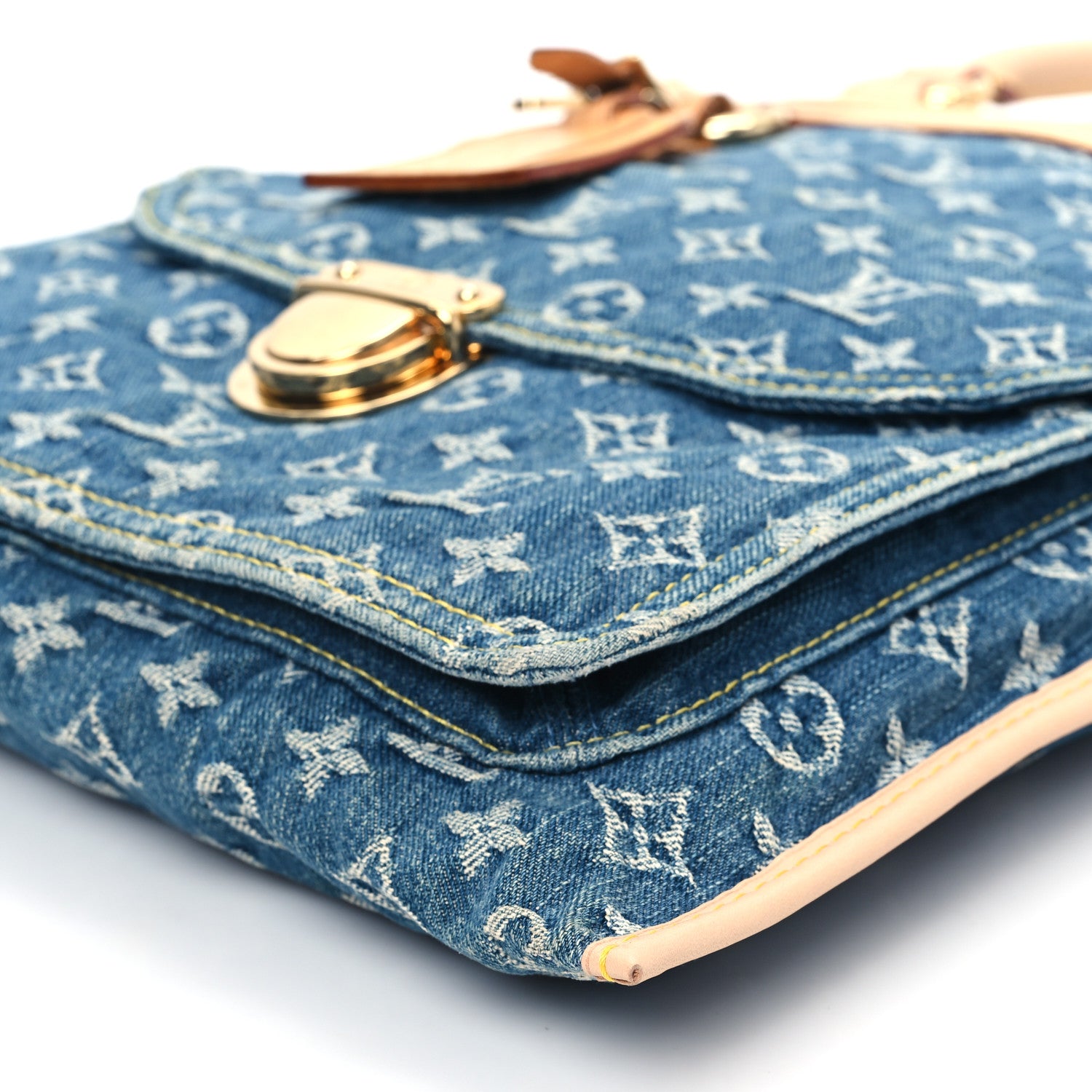 Louis Vuitton Monogram Denim Sac Plat Blue 9 of 13