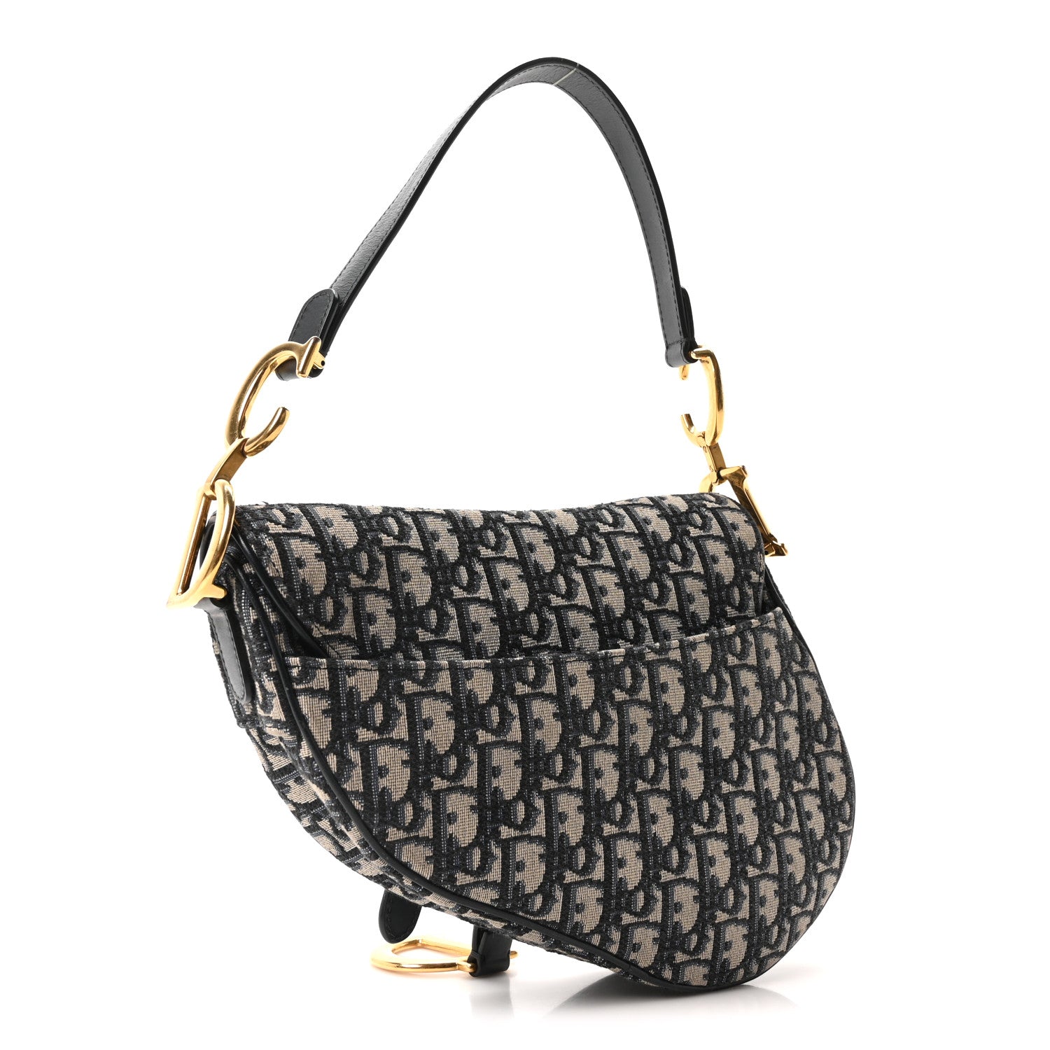 Christian Dior Oblique Saddle Bag Blue 3 of 10