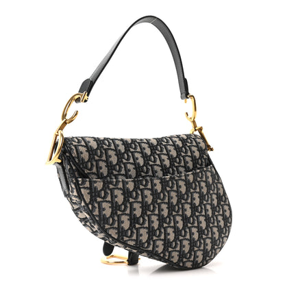 Christian Dior Oblique Saddle Bag Blue 3 of 10