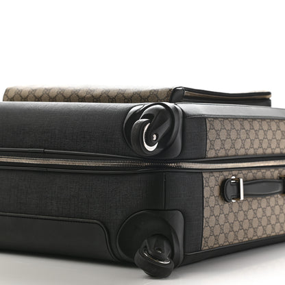 Gucci GG Supreme Monogram Four Wheel Suitcase Black 9 of 11