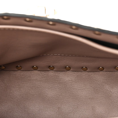 Valentino Garavani Patent Medium Rockstud Spike Shoulder Bag Poudre 5 of 9