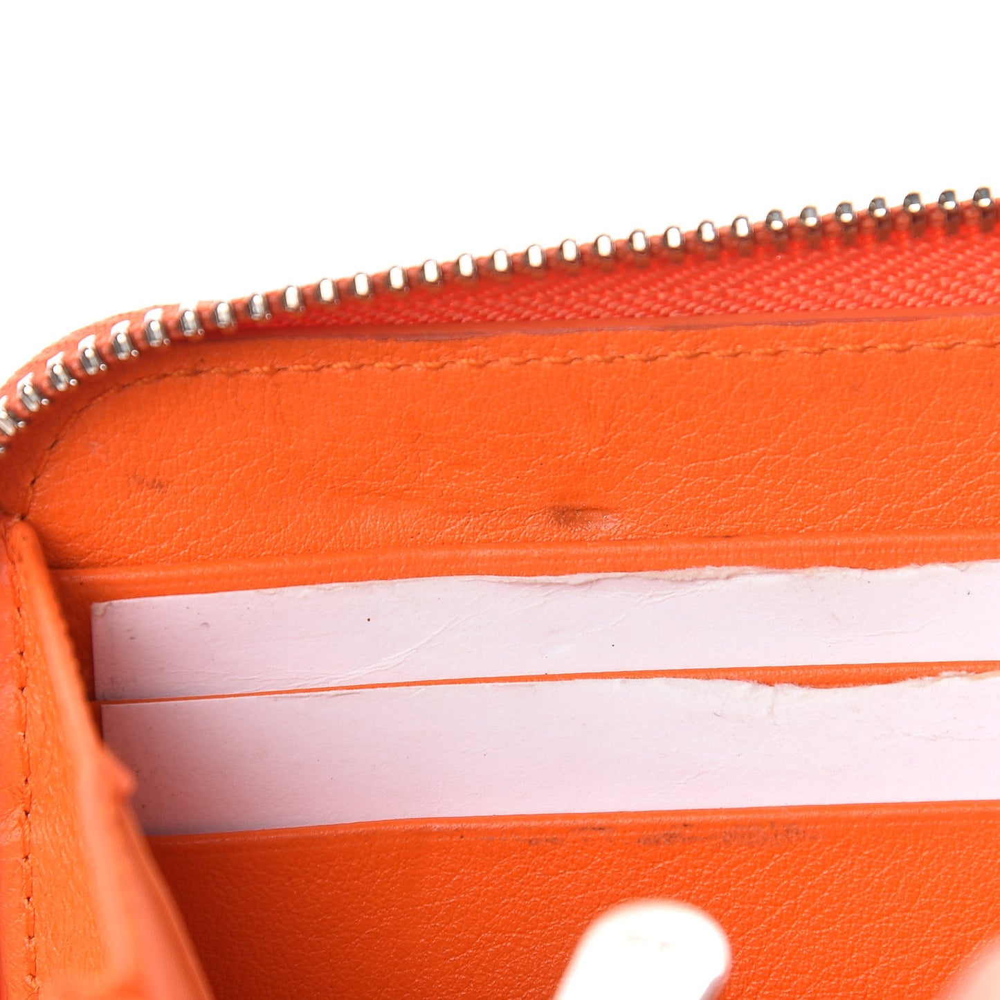 Patent Cannage Zip Around Wallet Orange