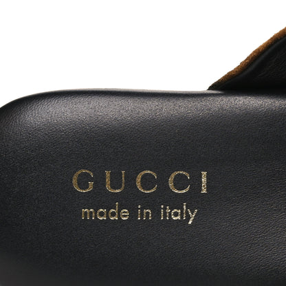 Gucci Suede GG Debossed Annette Horsebit Flat Mules 37.5 Brown 8 of 9