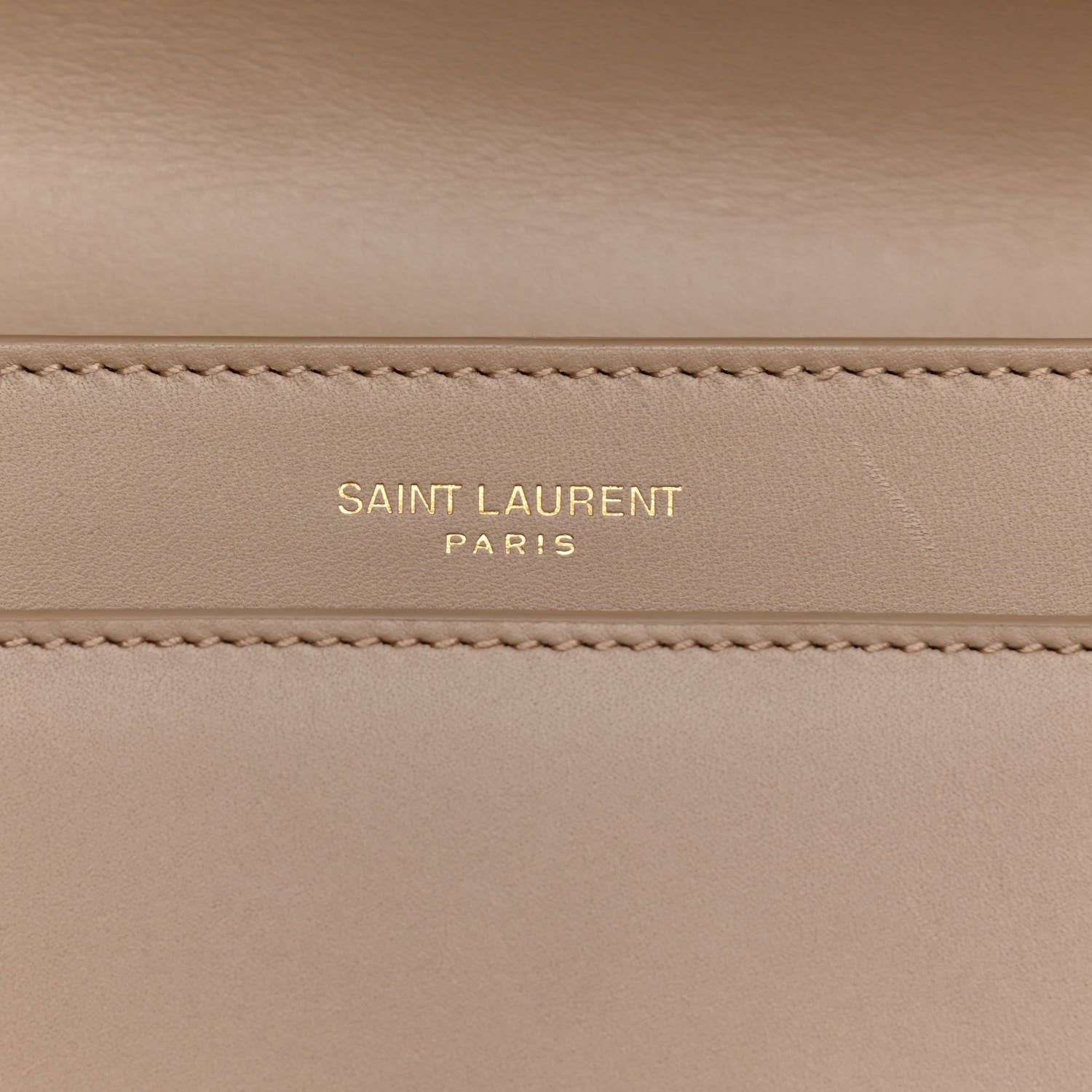 Saint Laurent Smooth Calfskin Le Maillon Satchel Dark Beige 6 of 15