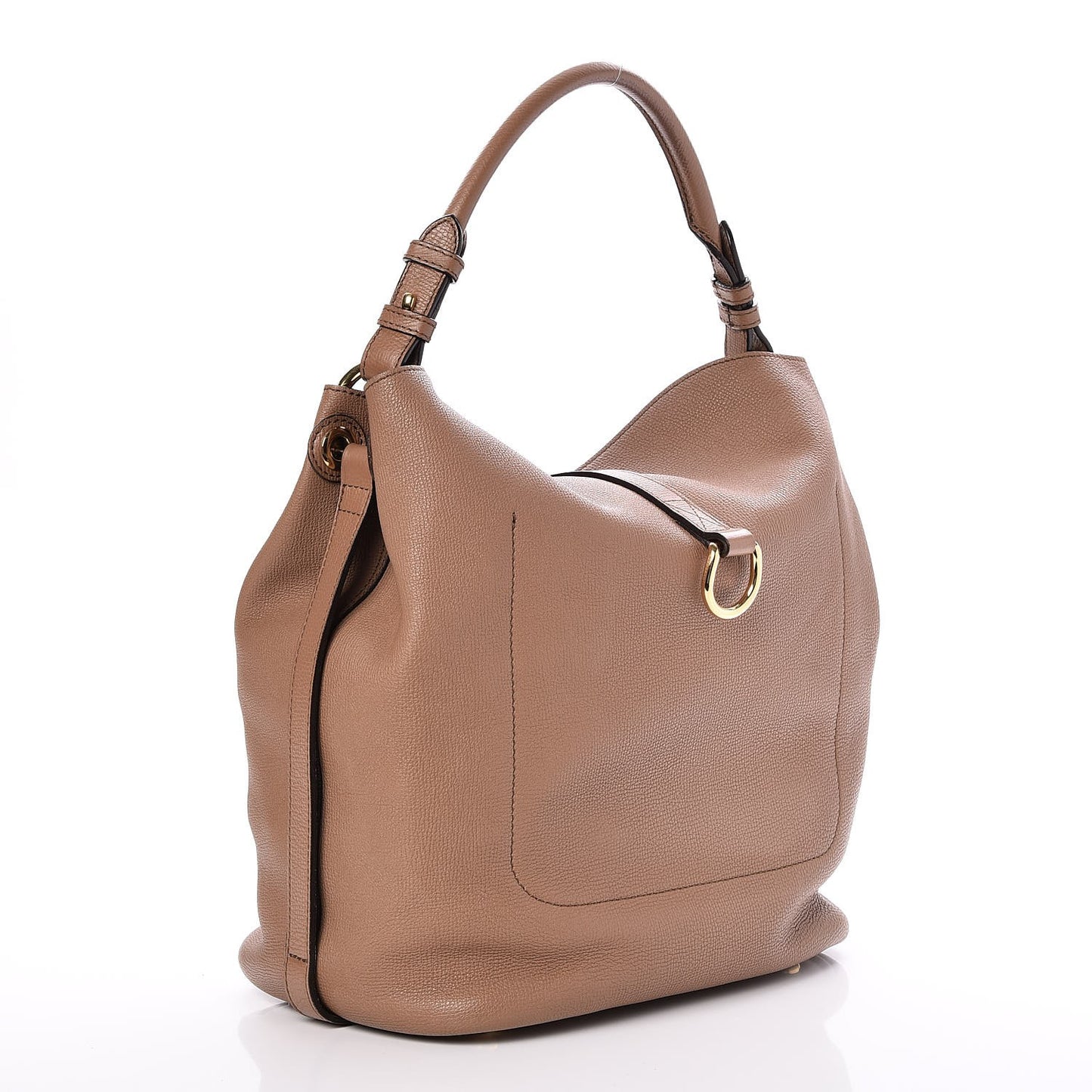 Grainy Calfskin Medium Sycamore Hobo Dark Sand