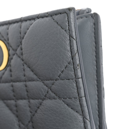 Christian Dior Grained Calfskin Supple Cannage Caro Dahlia Wallet Cloud Blue 12 of 13