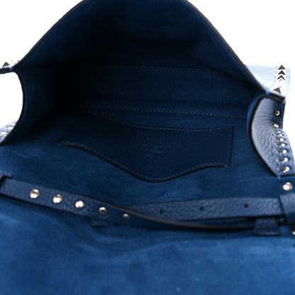 Valentino Garavani Pebbled Calfskin Medium Rockstud Flip Lock Crossbody Bag Peacock 5 of 8