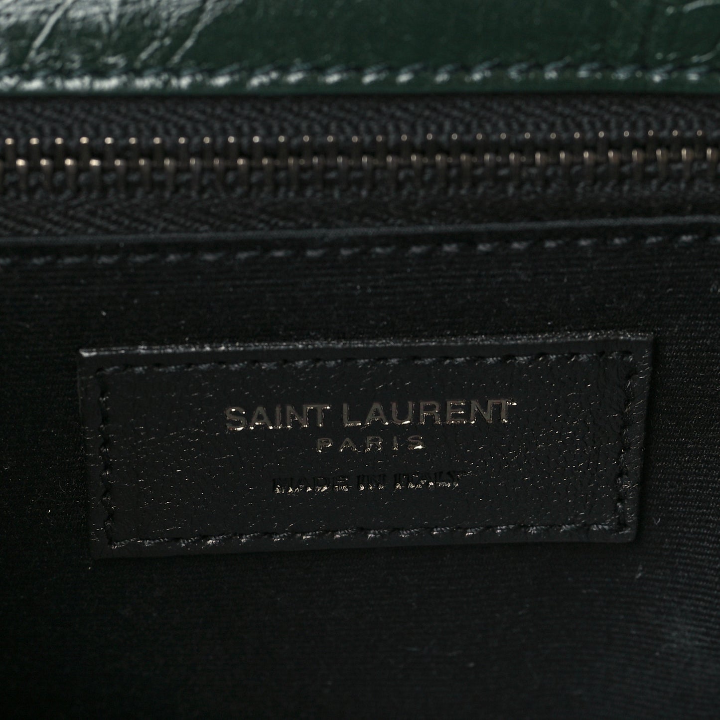 Crinkled Calfskin Matelasse Monogram Medium Niki Chain Satchel Military Olive