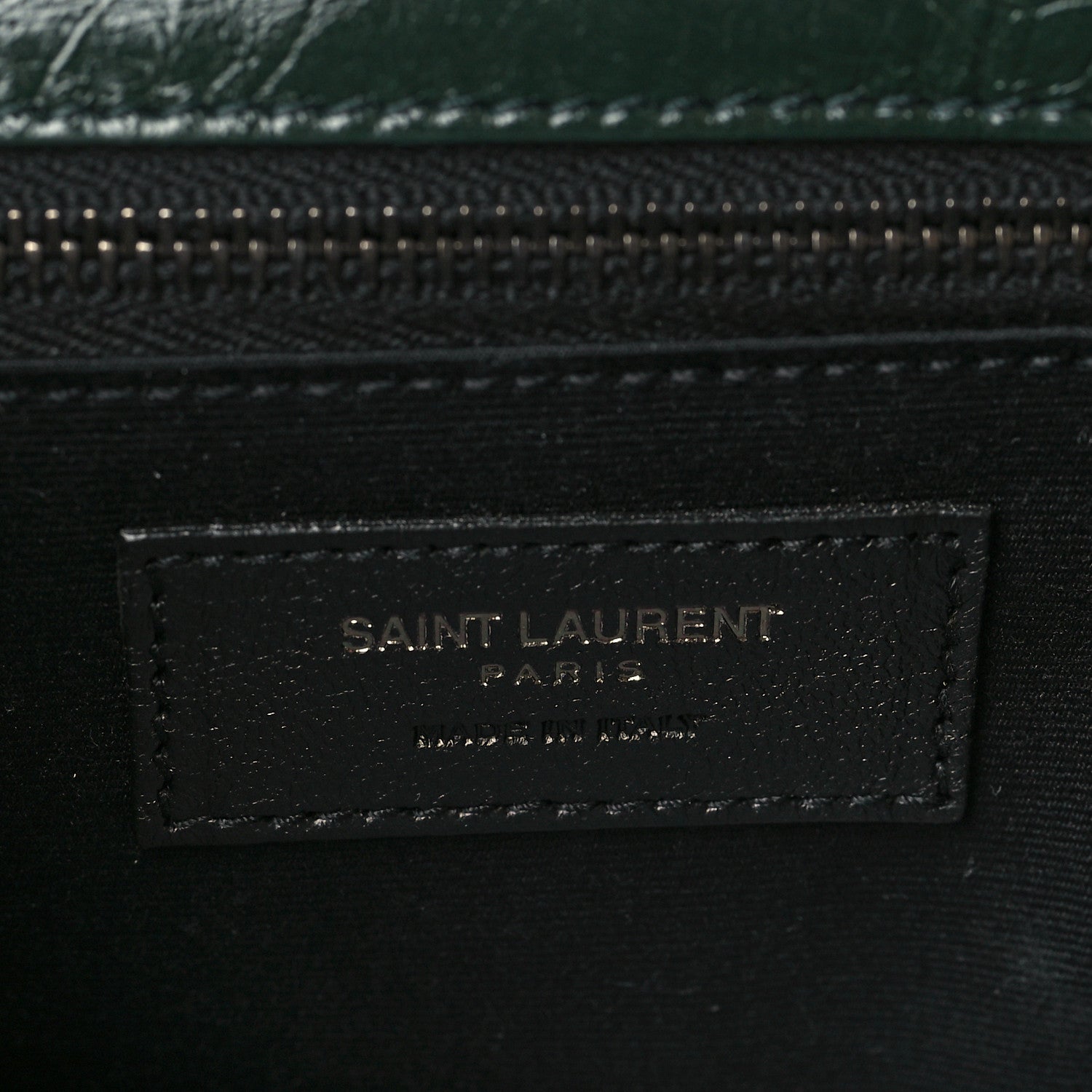 Saint Laurent Crinkled Calfskin Matelasse Monogram Medium Niki Chain Satchel Military Olive 6 of 9