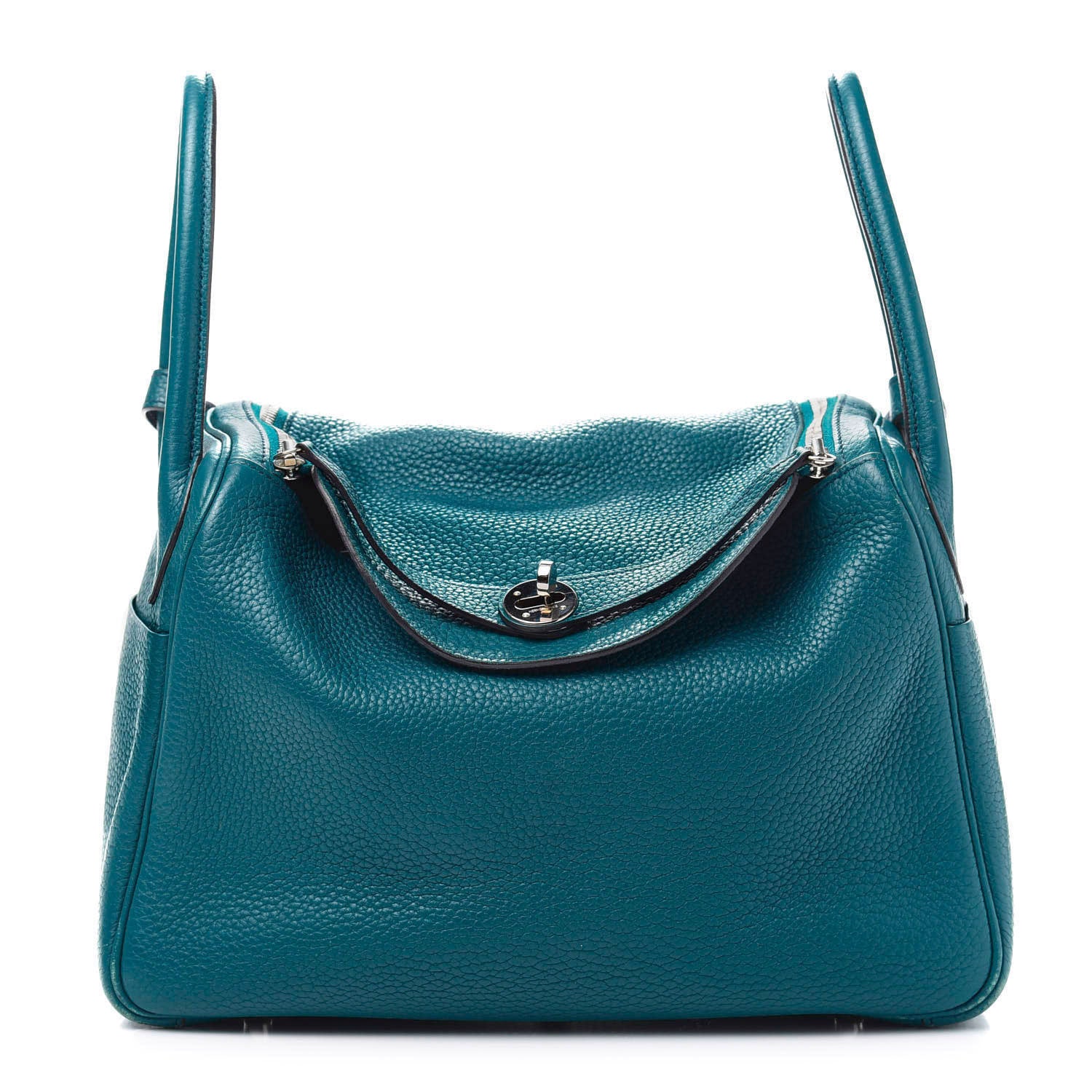 Hermes Taurillon Clemence Verso Lindy 30 Bleu Izmir Blue Saphir 1 of 12