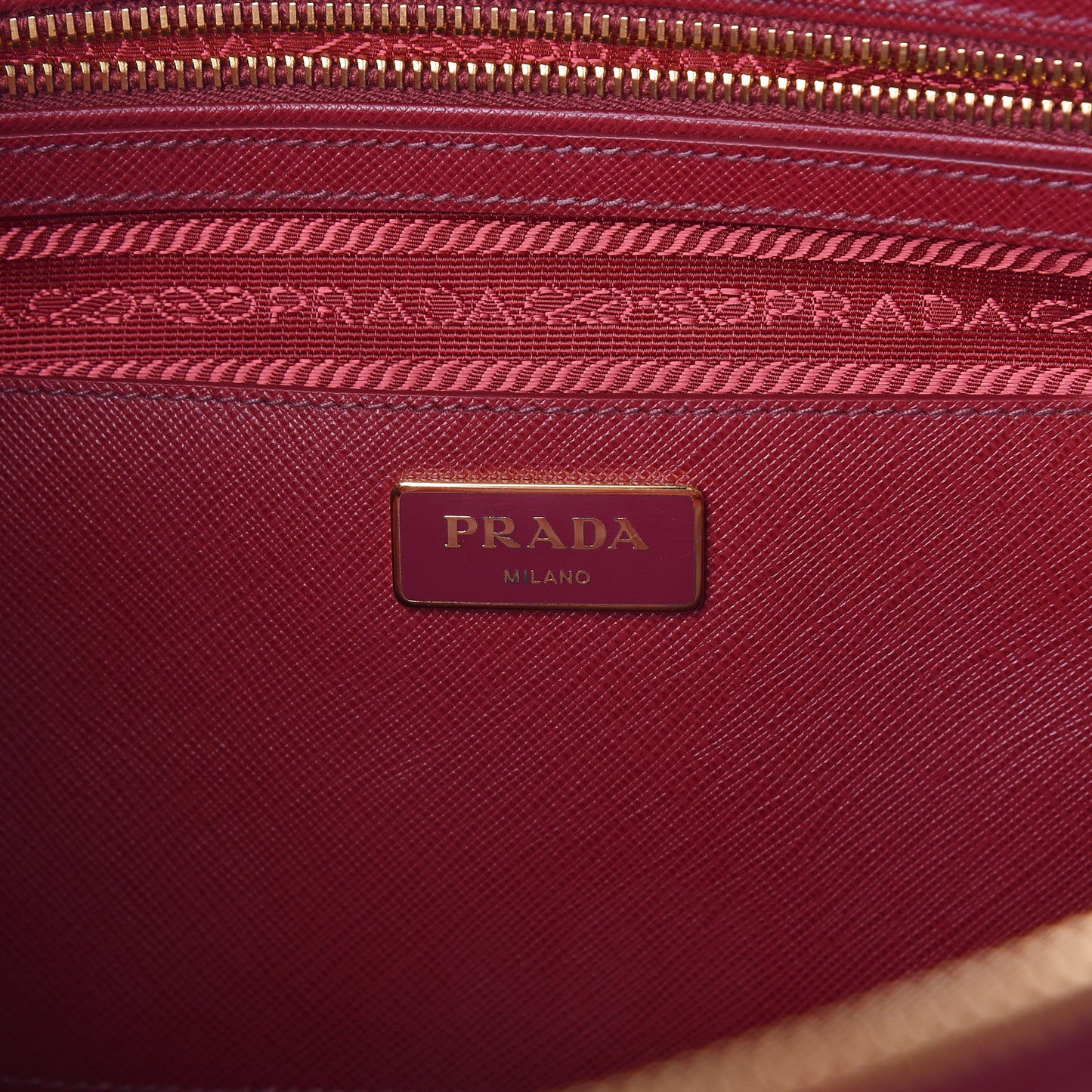 Saffiano Lux Galleria Front Pocket Tote Cerise Papaya