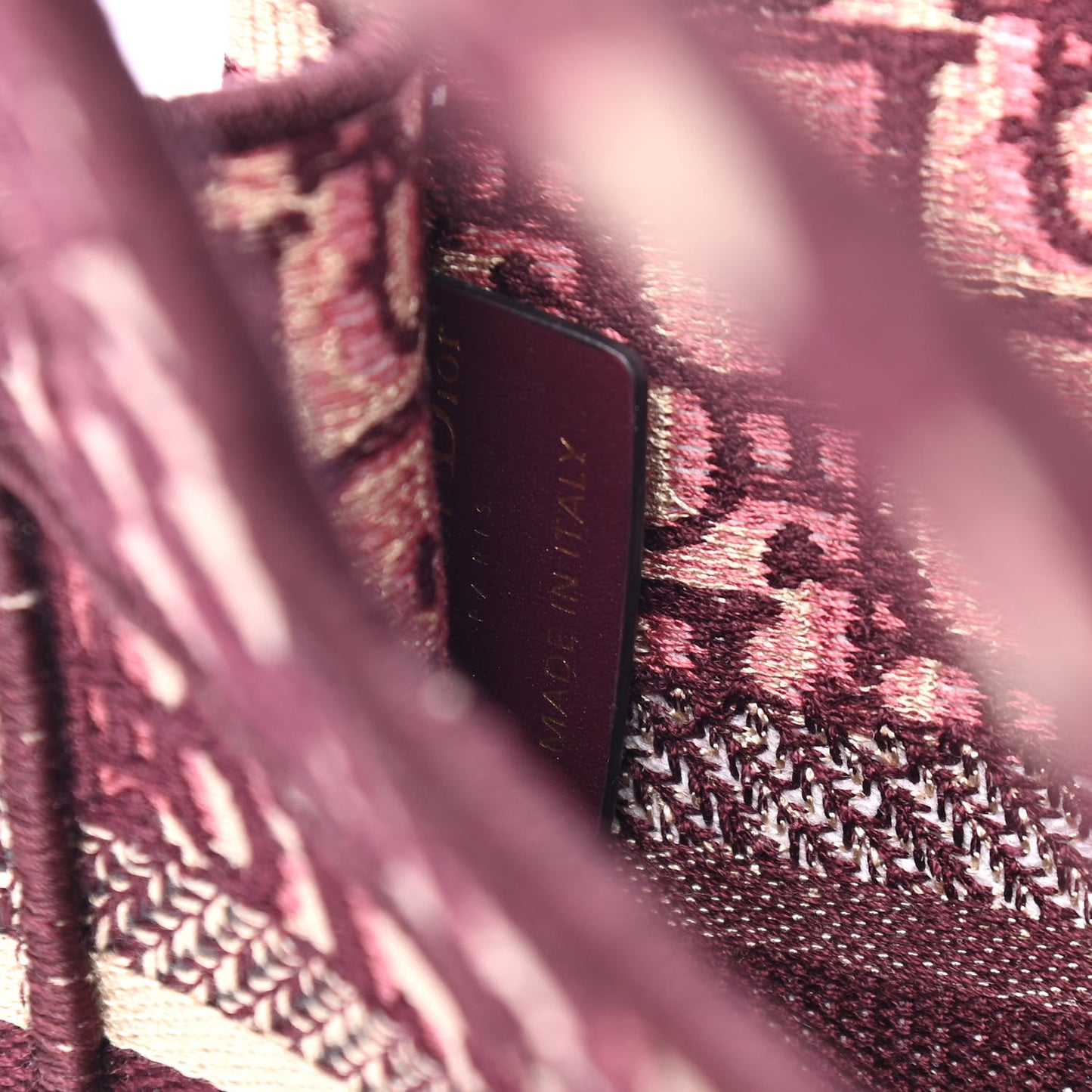 Oblique Mini Book Tote Burgundy Multicolor