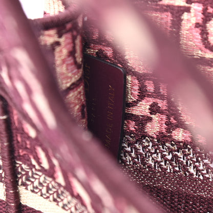 Christian Dior Oblique Mini Book Tote Burgundy Multicolor 5 of 5