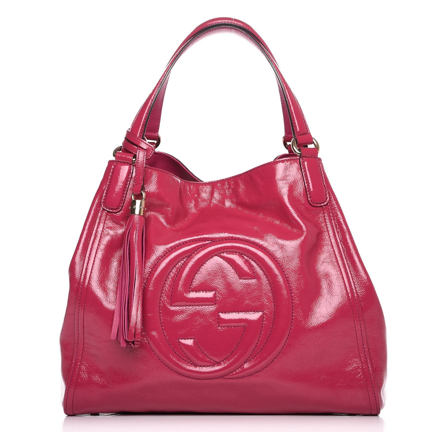 Gucci Vernice Naplack Medium Soho Shoulder Bag Bright Bouganville 1 of 10