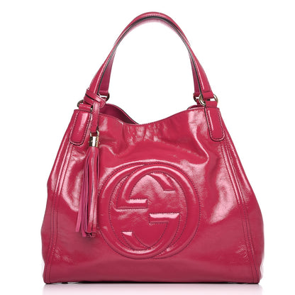 Gucci Vernice Naplack Medium Soho Shoulder Bag Bright Bouganville 1 of 10