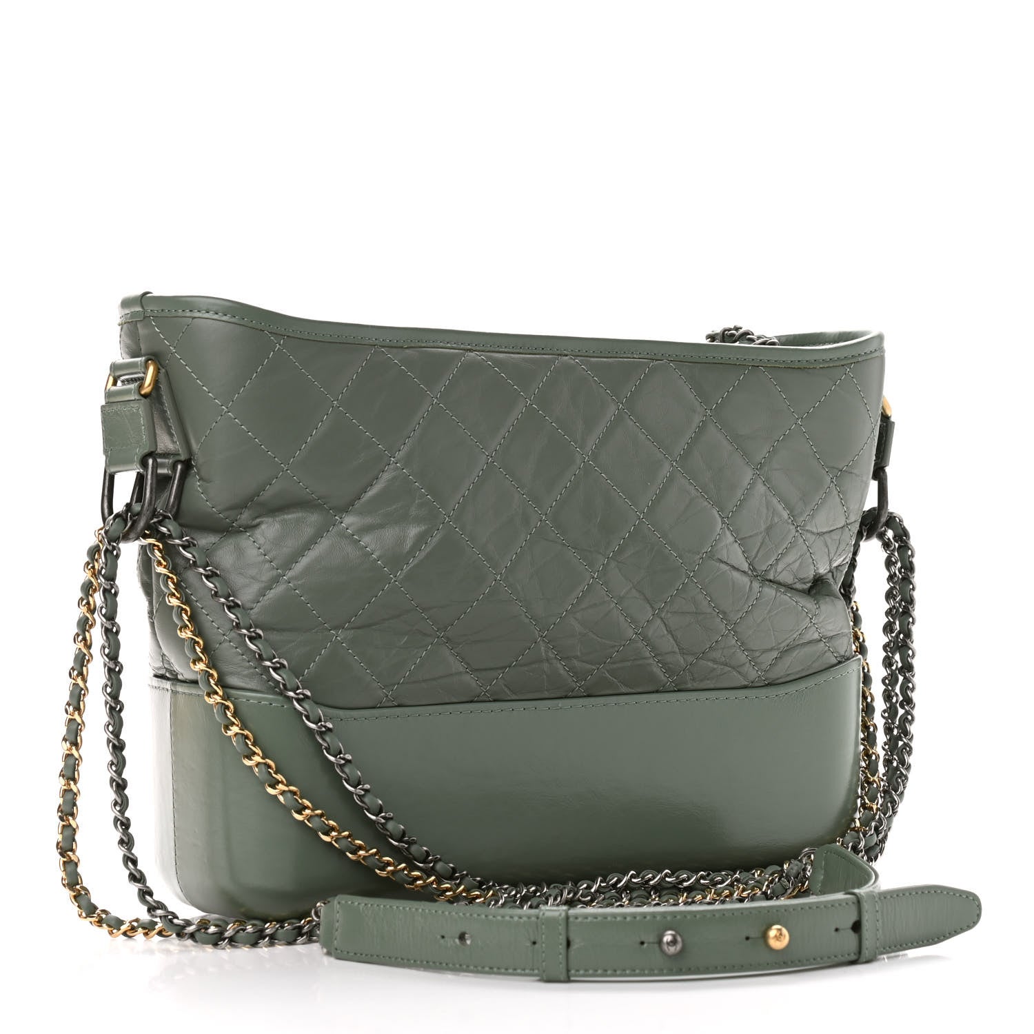 Chanel Aged Calfskin Quilted Medium Gabrielle Hobo Green 2 of 8