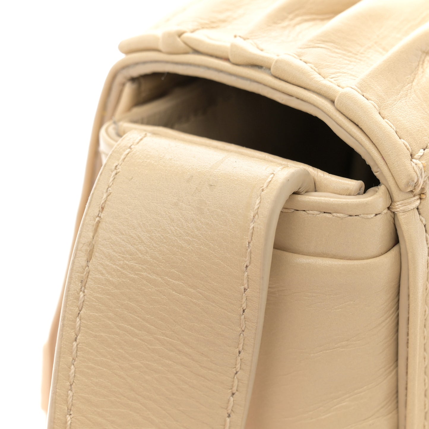 Calfskin Intreccio Plisse Cassette Crossbody Bag Porridge