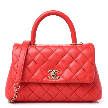 Chanel Caviar Quilted Mini Coco Handle Flap Red 1 of 10