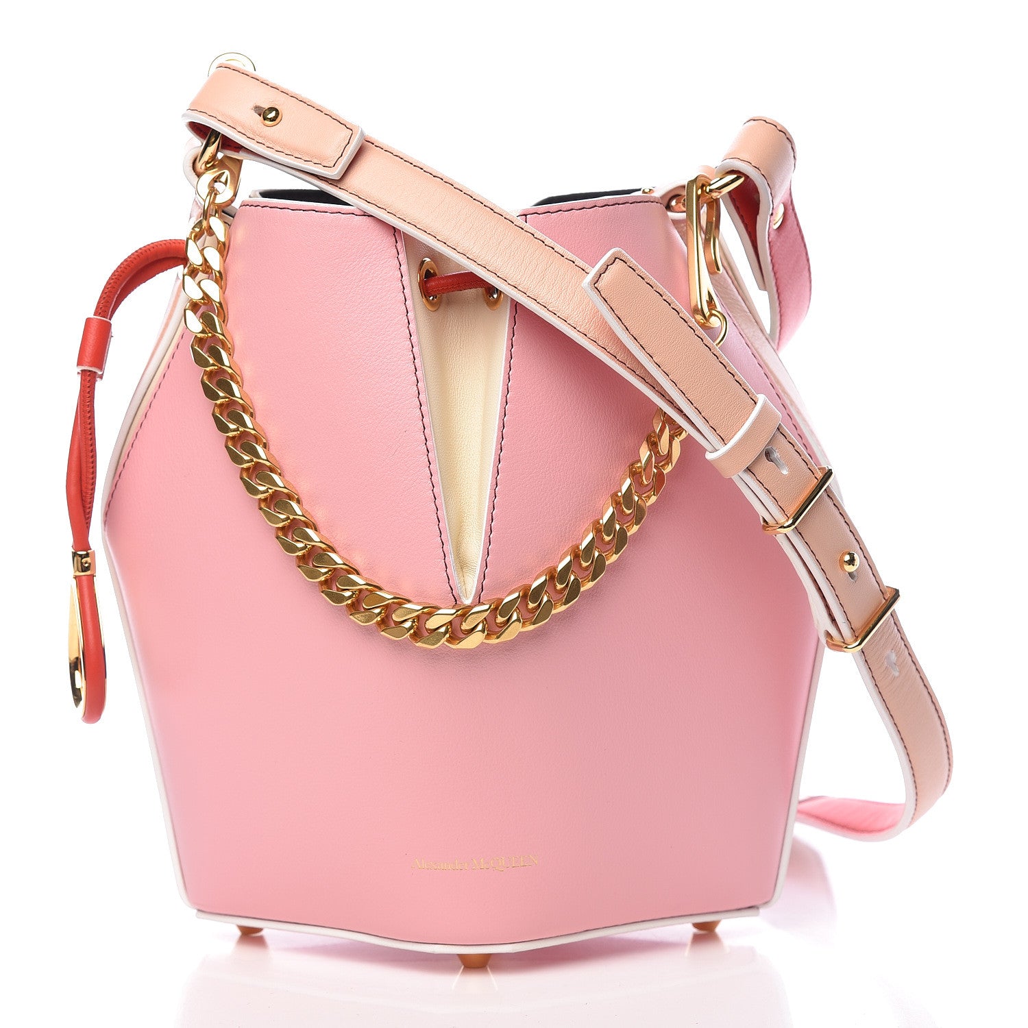 Alexander McQueen Calfskin Small Bucket Bag Pink 4 of 14