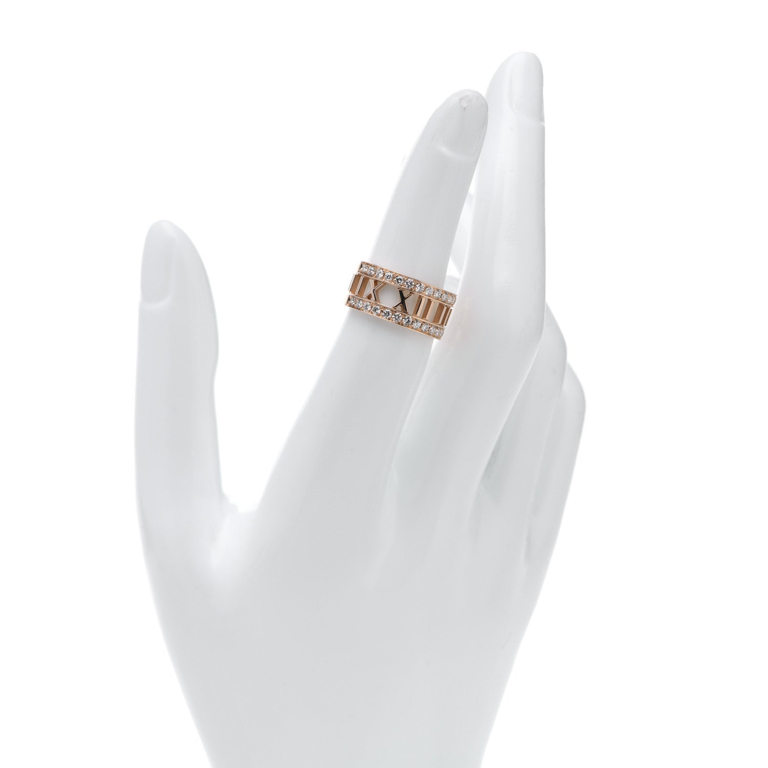 Tiffany 18K Rose Gold Diamond Wide Atlas Open Ring 51 5.75 2 of 6