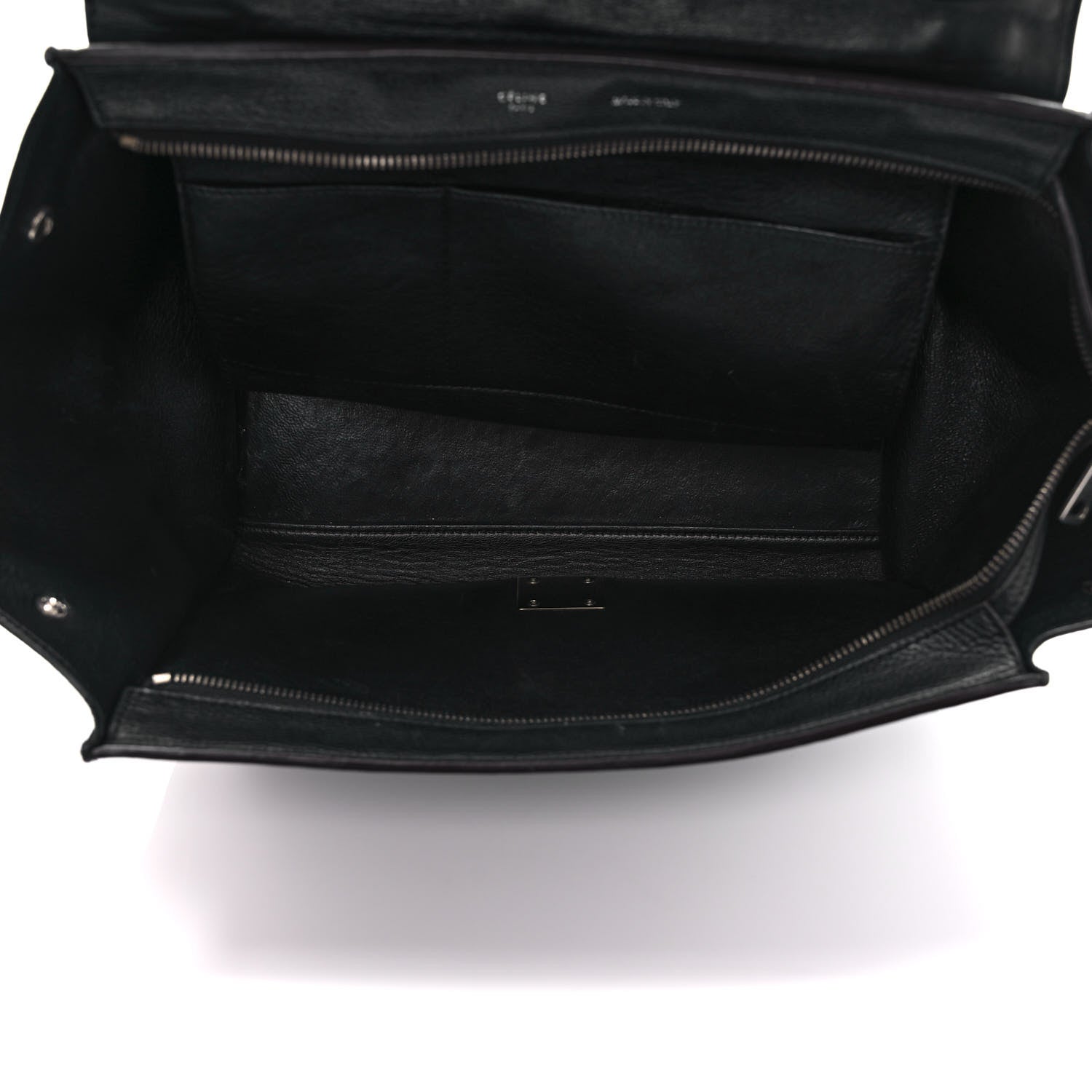 Celine Drummed Calfskin Suede Medium Trapeze Black 5 of 12