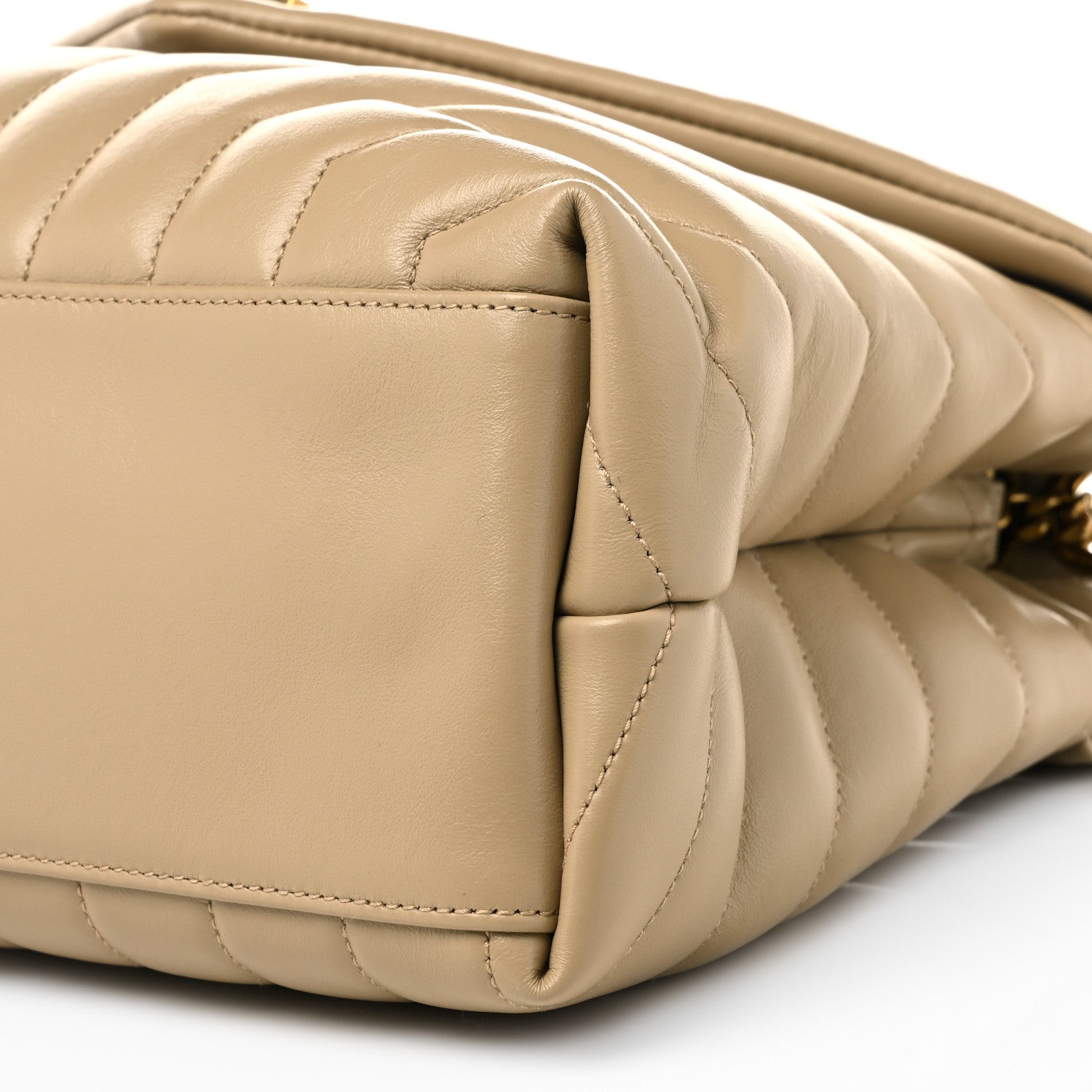 Saint Laurent Calfskin Y Quilted Monogram Medium Loulou Chain Satchel Dark Latte 10 of 10