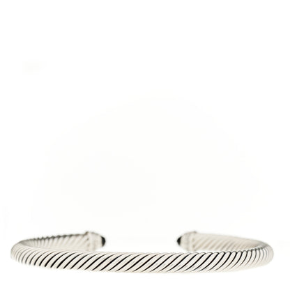 David Yurman Sterling Silver Diamond Black Onyx 5mm Cable Classics Bracelet 2 of 3