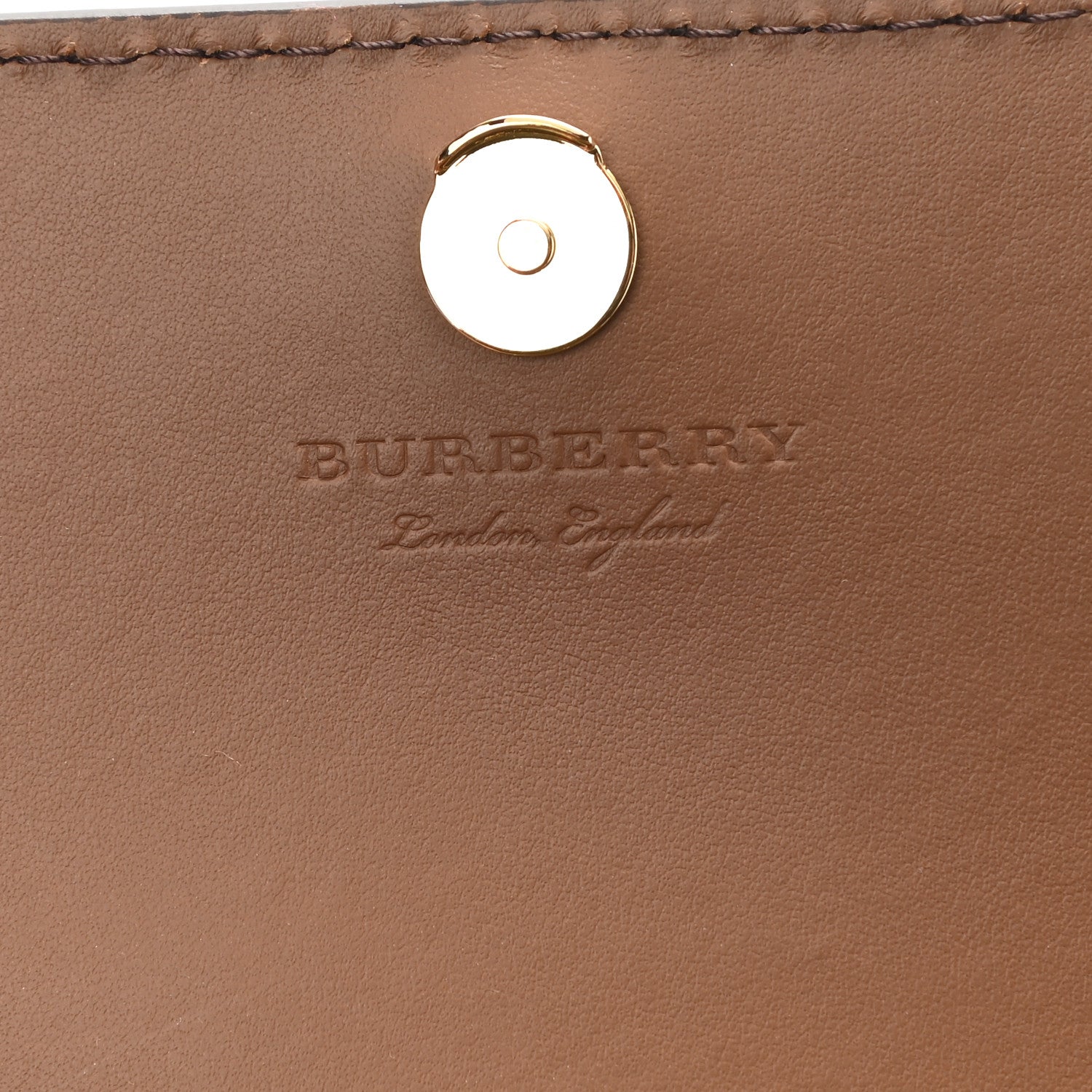 Burberry Derby Calfskin House Check Wallet On Chain Brown 6 of 8